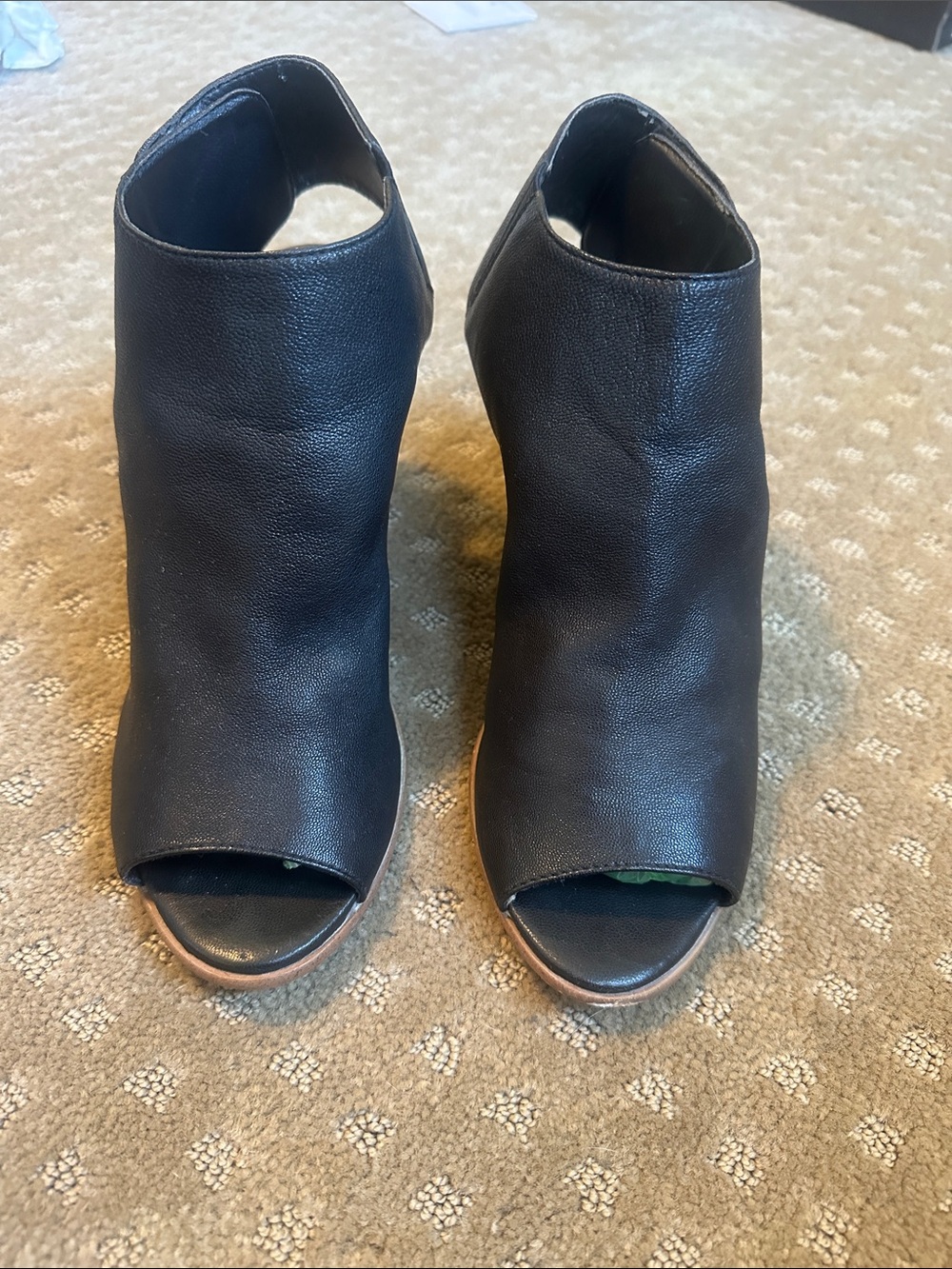 Steve Madden Black Peep-Toe Women’s Booties